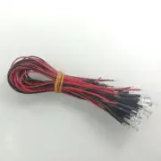 10pcs 5mm 3.4V-12V White LEDs Wired Pre-Soldered Cables Car/Boat Light