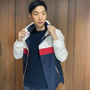 美國百分百【全新真品】極度乾燥 Superdry 風衣外套 連帽 防風 色塊拼色 撞色 騎車 男 紅/藍/白色 J943