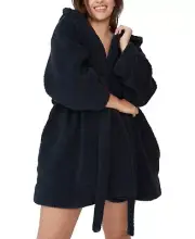 MSRP $40 Trendy Plus Size Snuggle Robe Top Navy Size 20/22