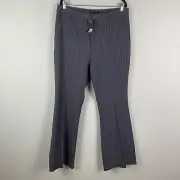 Banana Republic Sculpted Bootcut Pant Womens 14 Blue Stripe High Rise Stretch