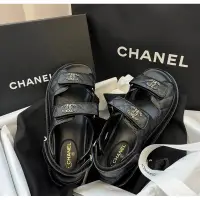 在飛比找蝦皮購物優惠-台灣現貨 Chanel 經典魔鬼氈涼鞋😍 尺寸38 非常難買