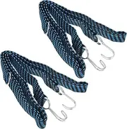 2Pcs Adjustable Bike Luggage Bungee Strap Elastic Cord with Hooks for Motorcycles Bicycles Scooters Durable Convenient Tie Down Straps for Securely Transporting Luggage
