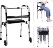 Rolling Walker for Seniors, with seat and 2 Wheels, Adjustable, Lightweight