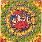 Mushrooms On Brain Variety Blotter Art Perforated Sheet Paper Psychedelic 7.5"