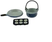 Dollhouse Miniatures 1:12 Scale Spatter Cookware Set/Blue, 3/Pc #IM65193