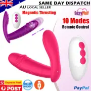 Wearable Vibrator Dildo Remote Control Magnetic Thrusting Vibrating Clit Sex Toy