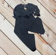 NWT BCBGMaxAzria M Nichola Wide Leg black Jumpsuit $298 Retail