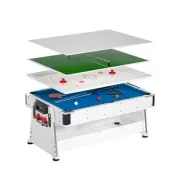TOPONE 7FT 4-IN-1 Multi-Functional Convertible Table / Pool Table - White Fra...