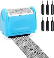 AHIER Identity Protection Roller Stamps Included 6 Pack Refills Ink, Confidential Roller Stamp Identity Theft Prevention Security Stamp for Identity Address Blockout, Privacy Protection (Blue)