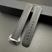 Watch Strap For Omega Seamaster Aqua Terra Rubber Silver Clasp Black / White