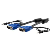 Pro2 VGA and Audio Extension Lead Connector HD15 Plug For 3.5mm Stereo 15M