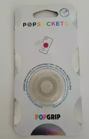 PopSockets PopGrip with Swappable Top for Phones Grip/Stand Clear Silver Glitter