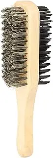 Hard and Soft Hair Brush Men's Beard Styling Brush Double Sided Facial Bristle Hairbrush Male Mustache Brushs Wood Handle Hair Scrub Shaving Comb Wooden Hair Brush Hard Bristle Brush Hair Bristle Bru