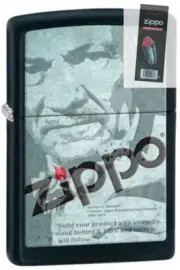 Zippo 28300 founder's black matte Lighter + FLINT PACK
