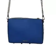 New Rebecca Minkoff Bright Blue Silver Cross Body Purse Handbag With Chain Strap