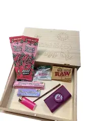 Customizable Wooden Trinket Stash Box WITH ITEMS INCLUDED