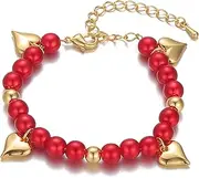 [EBCJIAMS] Bracelet Bead String Children's Red Love Romantic Feast Ball Wedding Autumn Bracelets and Bangles