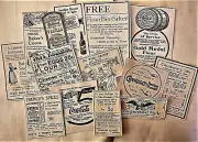 vintage kitchen ephemera- aged papers - antique, vintage, junk journal supplies