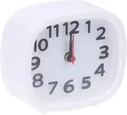 FUNOMOCYA Square Shape Alarm Clock Stylish White Desktop Timer Bright Hour and Hands for Boys and Girls Room
