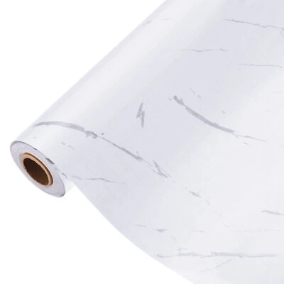 Marble Contact Paper 23.6" x 394" Light Grey Line Countertop Peel and Stick