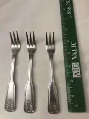 (3) Three Crestware Stainless China Shelby Oyster Fork Set