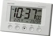 RHYTHM Alarm Clock, Radio-Controlled Clock, with Thermometer and Hygrometer, Fit