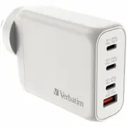Verbatim 100 W AC Adapter - 1 Pack - Universal Adapter - 1 USB - 3 USB Type-C - For Notebook, Tablet PC, Smartphone, Gaming Console, MacBook Pro, -