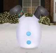 Snowman Legs Christmas Airblown Inflatable Holiday Light Up Yard Decor 3.5ft NEW