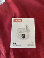 A60 Pro ENC Low Latency Wireless Earbuds Earphones White, Noise Cancellation New