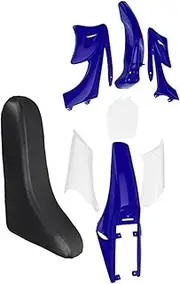 Motorbike Cowls 5R-8Pcs 47Cc 49Cc Plastic 2-Stroke Dirt Bike Set Mudguard Seat Fairing Body Kits Cowls Set(Blue)