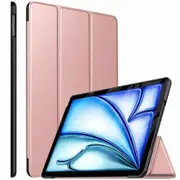 For Apple iPad Air 11 2024 11 inch Folio Leather Smart Magnetic Flip Stand Case Cover (Rose Gold)