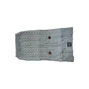Zeez Cable Knitted Indoor Dog Sweater Grey Small 27cm