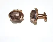 Taliver Shirt Cufflinks Faceted Rose Gold Glass