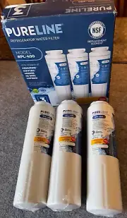 New 3 Pack PureLine Refrigerator Water Filter Model PL-400 fits Kenmore, Maytag