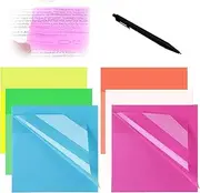 Transparent self-Adhesive Sticky Notes - 5x5cm, 6 Packs of 300 Removable Transparent Stickers, Suitable for Reading, Studying, Home, Office, School, Stick Firmly and can be Removed Cleanly