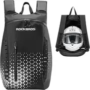 ROCKBROS Motorcycle Helmet Backpack, 14.5L Large Capacity Helmet Bags with Reflective Symbol, Waterproof Storage Bag Luggage Bag, Black, Utility