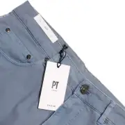 PT Torino NWT 5 Pocket Jean Cut Pants Size 32 US In Solid Blue Cotton Blend Jazz