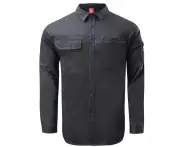 ACTION Shirt Move Freely Stretchy Cotton Ultra Air Flow Breathable Light Zip - Black