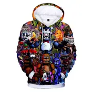 Five Nights At Freddy's 3d Digital Print Casual Hoodies Kids Unisex Fnaf Hooded Pullover Sweatshirt Jumper Tops C 7-8 Years