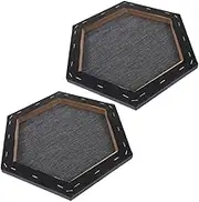 BELLIFFY 2pcs Hexagon Canvas Board with Stretched Black Frame Durable for Oil Acrylic Painting Easy Installation for Home Office Decoration Unique Geometric Art Display