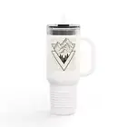 40oz Insulated Travel Mug with Handle & Straw, Stainless Steel Tumbler, BPA-Free