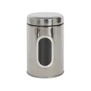 Harbour Housewares Stainless Steel Windowed Food Storage Container Airtight Tea Coffee Sugar Canister Kitchen Caddy