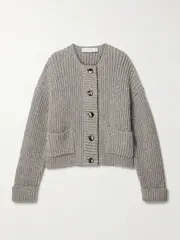 [Proenza Schouler White Label] Proenza Schouler White Label - Azura Ribbed Wool Cardigan - Gray - x small x small Gray