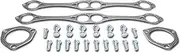 DNA Motoring GKTSET-SBC-SB Aluminum Exhaust Manifold Header Gasket Set Replacement,Metallic