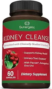 Premium Kidney Cleanse Supplement - Powerful Kidney Support Formula with Cranberry Extract Helps Support Healthy Kidneys & Urinary Tract Support- 60 Vegetarian Capsules