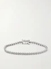 [KOLOURS JEWELRY] KOLOURS JEWELRY - Hexagon Small 18-karat White Gold Diamond Tennis Bracelet - Silver - 16 16 Silver