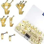 120 Pieces Picture Hanging Kit,Picture Hangers,Picture Photo Frame Hooks for Heavy Duty Picture Frame Hanging with Wall Mounting Nails Supports 10-100 lbs Box Included