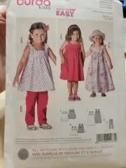 Burda Sewing Pattern 9437 Burdakids Super Easy Dress and Pants Sz 18 mths -6 Yrs