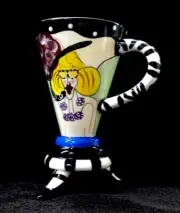 Blue Sky 2009 Three Leg Cup Blonde Lady Stripe Handle NEW