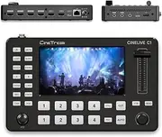 Cinetreak Cinelive C1 4-Channel HDMI Video Mixer Switcher: 5-inch Monitor + PTZ Control + H.264 Recording, Supports OBS/Vmix Multi-Platform Livestreaming (Professional Lightweight)
